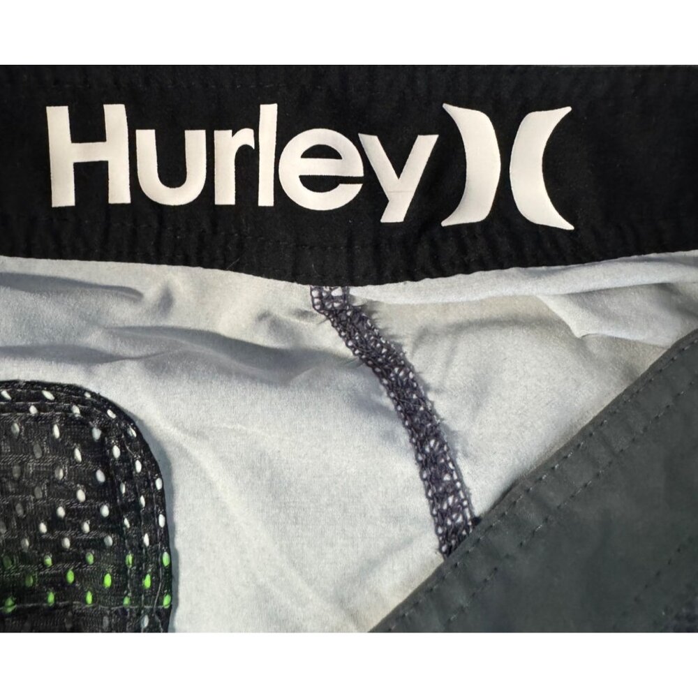 Hurley Phantom Mens Board Shorts Size 34 Gray/Green/Blue Polyester Surfwear - Picture 5 of 10